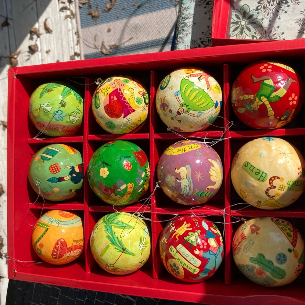 12 Days of Christmas Ornament Set crate and barrel